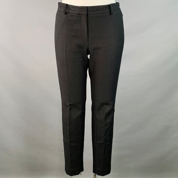 THE ROW Size 12 Black Cotton Blend Twill Ankle Zips Tapered Dress Pants - Picture 1 of 6